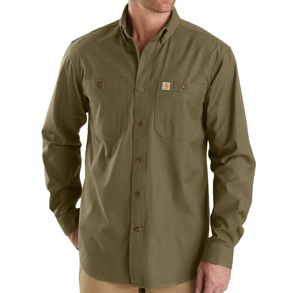 Carhartt • Men’s Rugged Flex Rigby Long-Sleeve Shirt • Medium • Military Olive